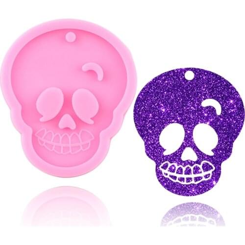 Disney Halloween Skeleton Keychain Silicone Molds Skull Head Necklace Jewelry Epoxy Resin Mold Cupcake Chocolate Fondant Moulds