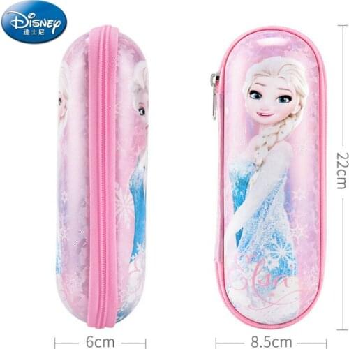 Disney Original Sophia Princess Frozen Series Learning Waterproof Pencil Bag 3D Cartoon Stationery Box Anime Figures