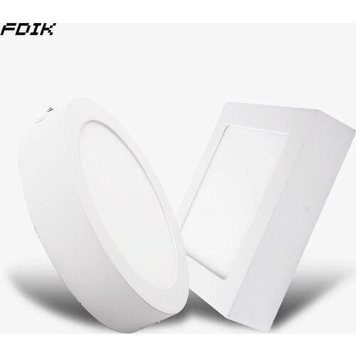 Ultra-Thin Round Square Surface Mounted LED Panel Lights 6W12W18W24W LED Ceiling Lights AC85-265V LED Downlights Indoor Lighting