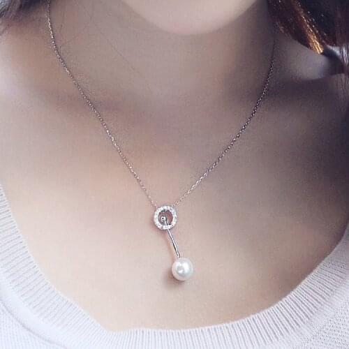 New 925 Sterling Silver shell pearl Round Necklaces Pendant Fashion Sterling Silver Jewelry Statement for Women Bijoux