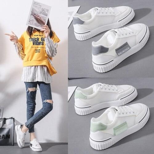 Womens Shoes 2021 Spring and Summer New Sneakers Womens Breathable Casual Shoes Mesh Shoes Flat Shoes All-match Single Shoes 4