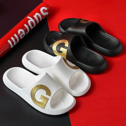 Women Men Summer Slippers Beach Slides Flip Flops G Gilded Non-slip Platform Boys Girls Outdoor Platform Sandals Bathroom Shoes