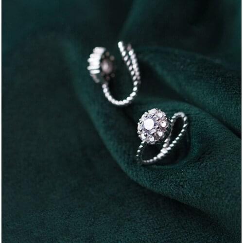 MloveAcc Clear CZ Ball Clip Earrings for Women AAA Cubic Zirconia 925 Sterling Silver without Ear Hole Fashion Jewelry