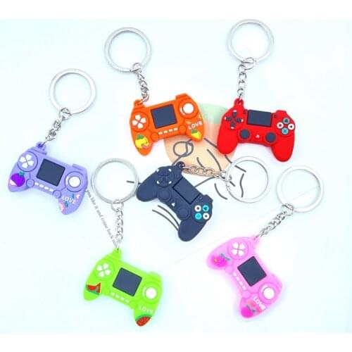 1 piece PVC game console keychain and key ring cute gamepad joystick keychain PS4 game console keychain bag car hanger