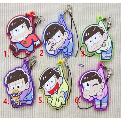 1pcs Osomatsu-san Mr osomatsu san Karamatsu Ichimatsu De Llaveros phone straps keychains bag Car Key Holder Portachiavi