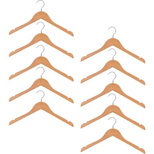 Pack of 10pcs Plain Wooden Baby Kids Nursery Room Wood Coat Clothes Hook Hanger Set 32 cm