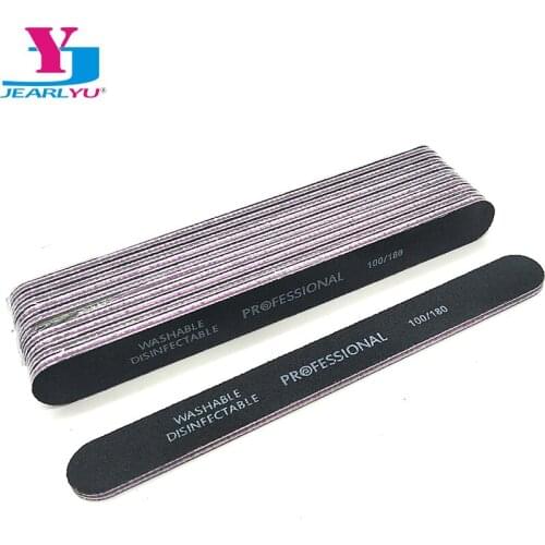 10 X Nails Files Professional Supplies UV Gel Polish Grit 100/180 Washable Sanding Nail Art Buffing Limas Salon Nails File Set