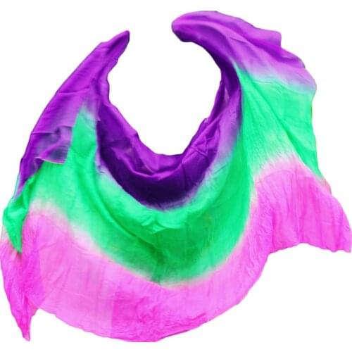 100% Real Silk Veils Dance Stage Performance Props Silk Veil Bellydance Customized Handmade Dyed Scarf Shawl Chinese Silk Veils