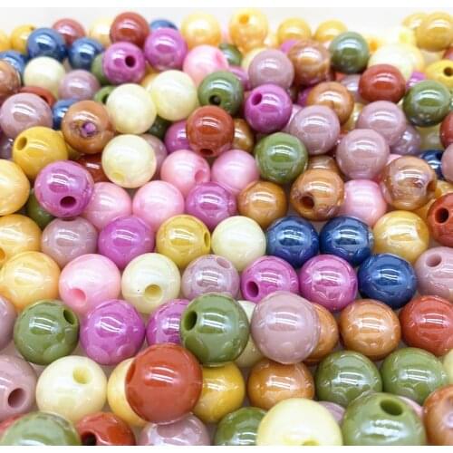 14mm Plating Candy Color Acrylic Beads Fashion Charm Beads for Bracelet Pendant Jewelry Making DIY, 20 pcs/lot
