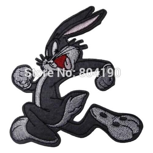 4" BUGS BUNNY Running Taz Tasmanian Devil Cartoon Character TV MOVIE Lovely Cute Embroideried Patch Logo Badge