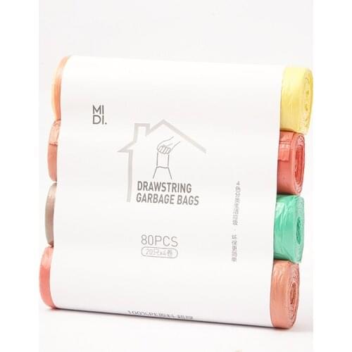 4Rolls Drawstring Garbage Bag Small Trash Pouch Household Home Waste Trash Bags Disposable Plastic Rubbish Bags Storage Bag