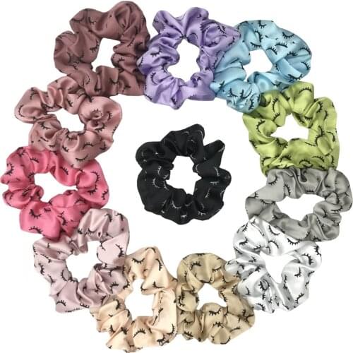 5pcs New Solid Color eyelash Hair Scrunchie Elastic Hair Bands Korean Hair Accessories For Women Girls Ponytail Headwear