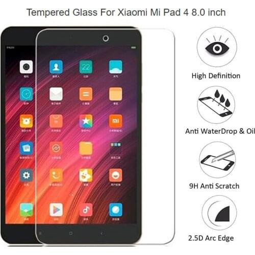 For Xiaomi Mi Pad 4 Screen Protector Protective Film 9H Tempered Glass for Xiaomi MiPad 4 8.0 inch Tablet Protector Glass Film