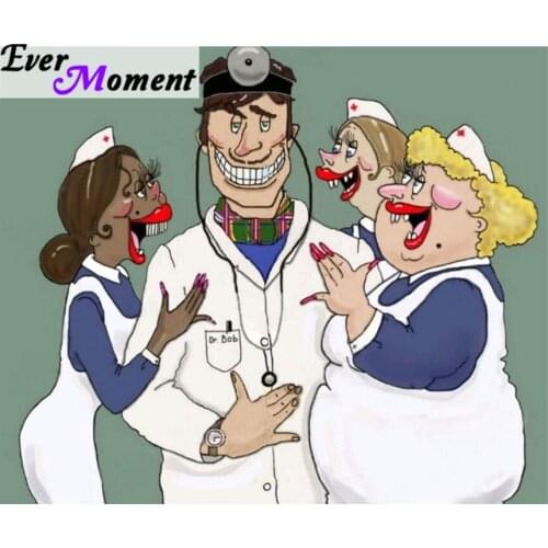 Diamond Painting Cross Stitch Charming Doctor and Nurses DIY 5D Diamond Embroidery Full Mosaic Kit for Home Decoration ASF809