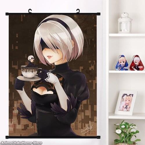 Anime NieR:Automata Wall Scroll Mural Poster Wall Hanging Poster Home Decor Collection Art Canvas Wall Wall Picture