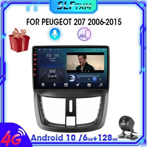 SLFTXM 2 Din Android10.0 Car Radio for Peugeot 207 CC 207CC 2006 - 2015 Multimedia Video Player Navigation GPS Stereo Screen DSP