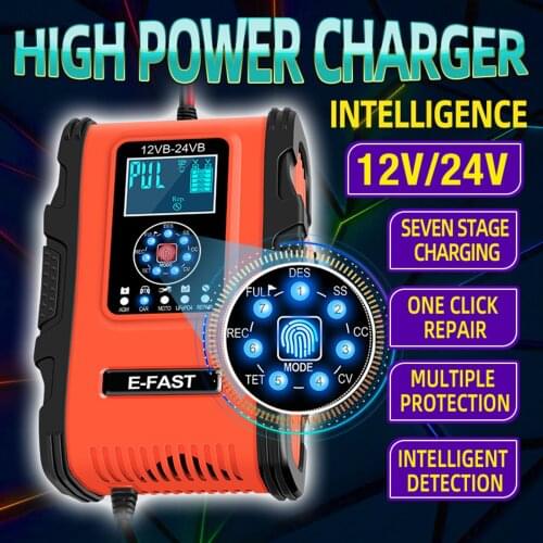 Car Battery Charger 12V 12A Emergency Automatic Charge Charging LCD Display