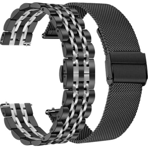 Galaxy Watch 46mm Strap for Samsung Gear S3 Classic/Frontie Smartwatch Band 2 Pack Solid Metal Straps Active2 40mm 44mm Bracelet