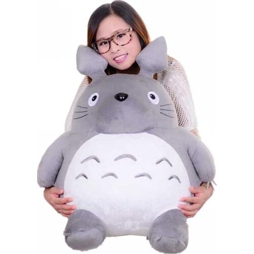 Fancytrader 25'' Rare Item New Pop Cute Giant Totoro Plush Toy Cartoon Stuffed Totoro Cat Grey Anime Doll 65cm Best Gift Choice