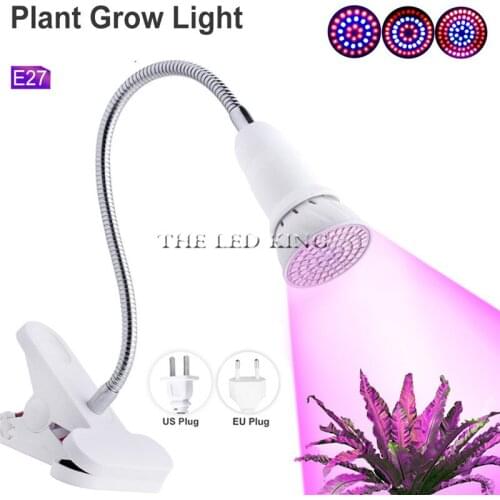 LED Grow Light 360 Flexible Lamp Holder Clip Full Spectrum Phyto E27 Lamp For Greenhouse Hydroponic Vegetable Flower Fitolamp