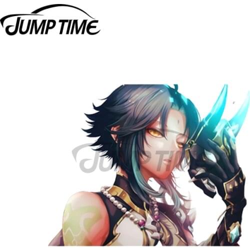 JumpTime 13 x 4.5cm For Xiao Genshin Impact Peeker Anime Car Sticker Windows Decal Occlusion Scratch Personality Car Assessoires