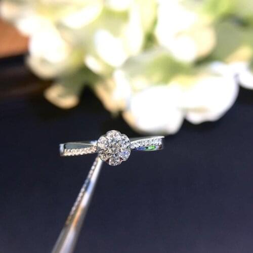 Natural Diamond 18K Gold Pure Gold Ring AU 750 Gold Solid Gold Rings Beautiful Upscale Trendy Classic Jewelry Hot Sell New 2020