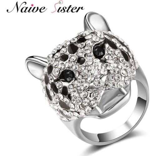 Fashion Dazzling Leopard Rings For Women AAA Cubic Zirconia Ring Vintage Personality Animal Jewelry Wholesale Punk Gift Bijoux