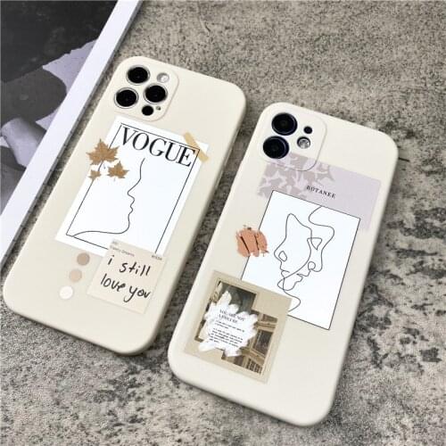 Fashion Vogue Soft Case For Iphone 11 12 Pro Max Mini 7 8 6 6s Plus Xr X Xs Max Se Liquid Silicon Phone Cover Illustration Funda