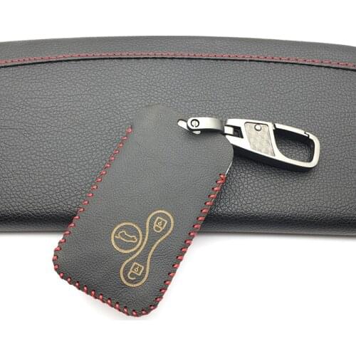 Fashion Style 100% Leather Car Key Case Cover Wallet For Renault Megane R.S. Scenic Card 3 Buttons Key Smart Remote Key Shell