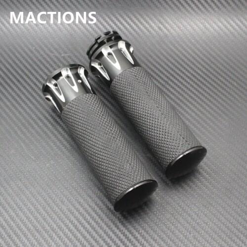 Motorcycle 1" 25mm Black CNC Handle Bar Hand Grips For Harley Touring Dyna Softail Custom Sportster 883 1200 XL XR Road King