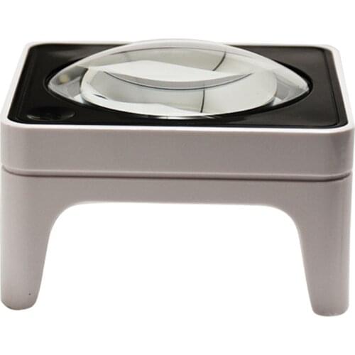 Table Stand Illuminated Circuit Board Inspection Magnifier USB Rechargeable Repairing Reading Magnifying Glass with Led Light 6x