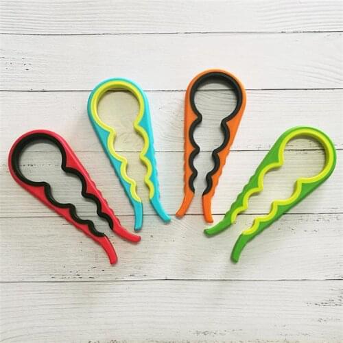 NEW 1PC 4 in 1 Manual Rotary Bottle Opener Creative Kitchen Sauce Cover Soft Plastic Non Slip Can Corkscrew Family Supplies