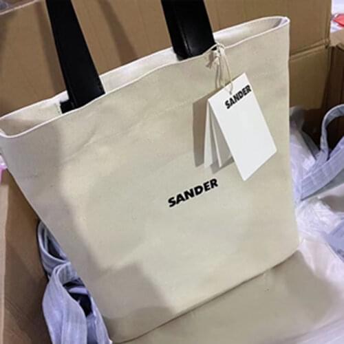 2021 New Jil Sander Canvas Bag Women Quality Luxury Designer Brand Fashion Large Capacity Shoulder Canvas Bag Bucket Bag J1