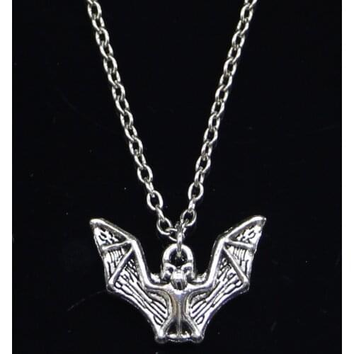 New Fashion Necklace 17x23mm flying bat vampire dracula halloween Pendants Short Long Women Men Gift