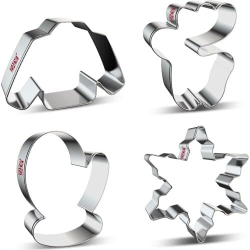 ZADE Reindeer Snow Cookie Cutter For Christmas Party Biscuit/ Fondant/ Sandwich/ Pastry/ Fruit Cutter - Stainless Steel