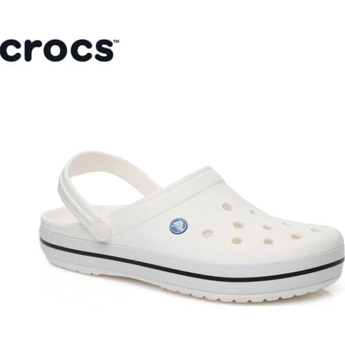 Original Crocs Crocband Clog Unisex White Slippers 11016 - 100