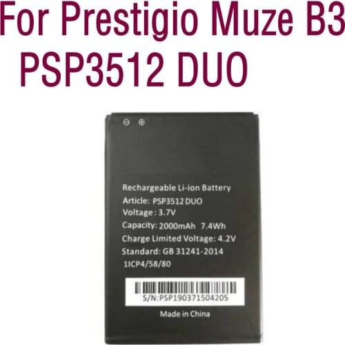 High quality Replaceme PSP3512 Duo Battery For Prestigio Muze B3 PSP3512 DUO Mobile Phone Bateria Batterie 2000mAh