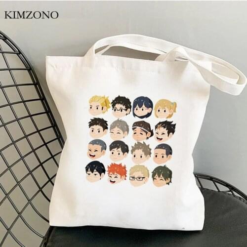 Haikyuu shopping bag grocery tote bolso bolsa canvas shopping bag sac cabas bolsas ecologicas reusable bolsa compra cabas
