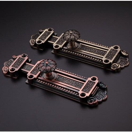 Universal Zinc Alloy Brushed Furniture Bolt Security Sliding Thickened Cabinet Latch With Screws antique bronze door lock