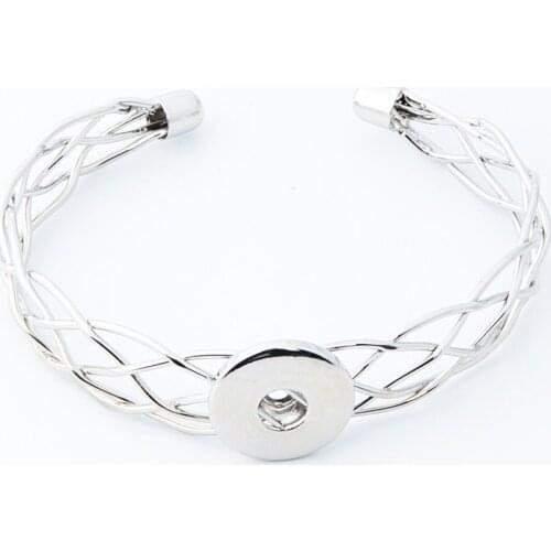 XH2621 fashion hollow Snap Button Bracelet Snap Jewelry Charm Bangles DIY (fit 18mm 20mm Snap)