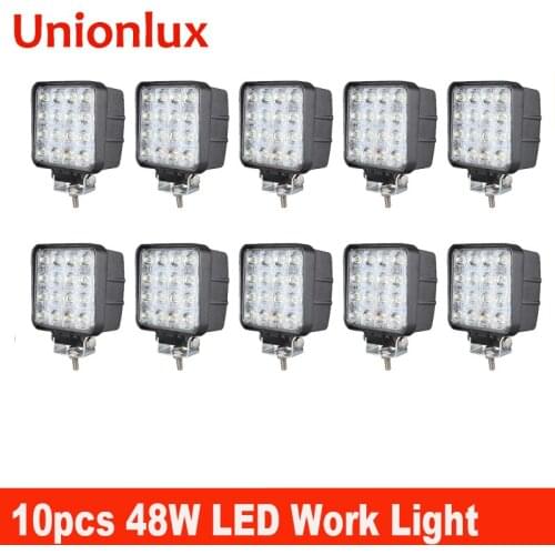 10pcs 4inch 48W led work light flood beam 4x4 ATV LED working lights truck 12V Driving fog Spotlights tractor offroad lights