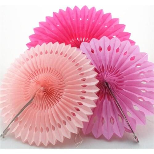 10pcs/lot 40cm(16 inch) Beautiful Hollow Tissuel Paper Fan Flower Wedding Decoration Party Colorful Paper Flowr Ball Deco