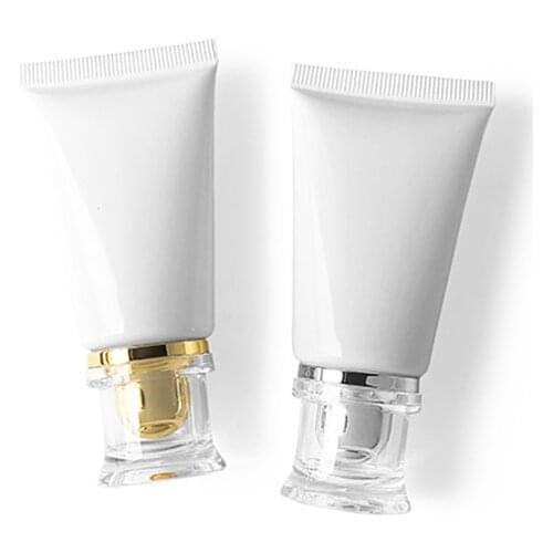 30pcs 30ml White Empty Plastic Tube Skincare Eyeshadow Cosmetics Hand Lotion Face Steamer Cream Container Refillable Bottles