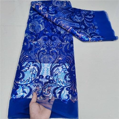 African Sequins Lace Fabrics Luxury Lace French Mesh Tulle Lace Fabric Nigerian Net Lace Fabrics for Wedding Party YYN131