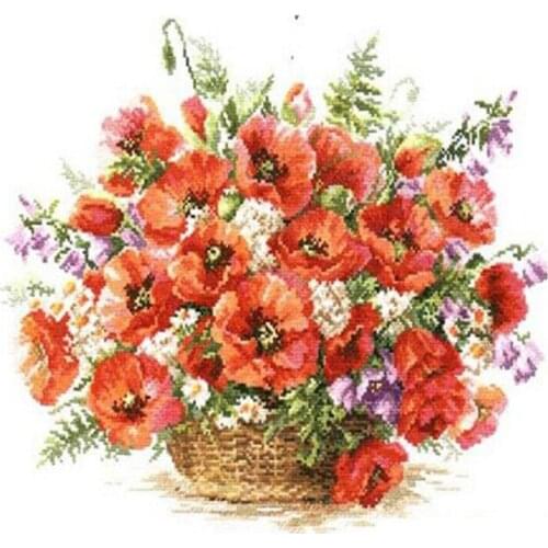 3D DIY Poppy 60x60cm Diamond Embroidery Needlework Square Diy Diamond Painting Fashion Home Decor Cross Stitch Painting
