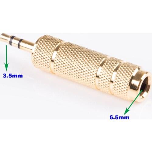 Free Shipping TRS 6.5 mm Socket Female to 3.5 mm Plug Male Stereo Audio Adapter Jack Converter Earphone Headphone Microphone