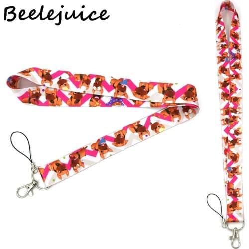 Bulldog animals simple Neck keychain necklace Anime Cartoon Neck Strap Lanyard ID badge holder Keychain Lanyards holders