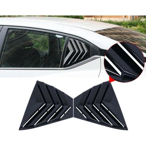 For Nissan Sentra 2020-2021 Bright Black Rear Triple-cornered Shark Shutters Skull Cover Trim