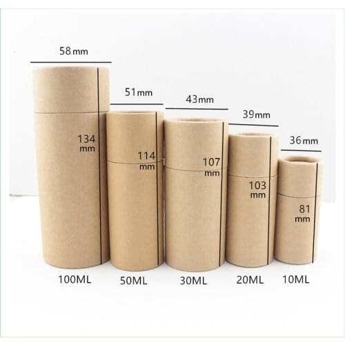 100pc /20/30/50/100ml Oil bottle packaging box kraft paper tube packing box dropper bottle round cardboard Lipstick Perfume box