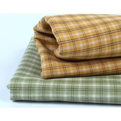 100x145cm Cotton Twill Flannel Cloth Sanding Soft Fabric and Yarn Dyed Plaid Shirt Hand-made Cloth DIY